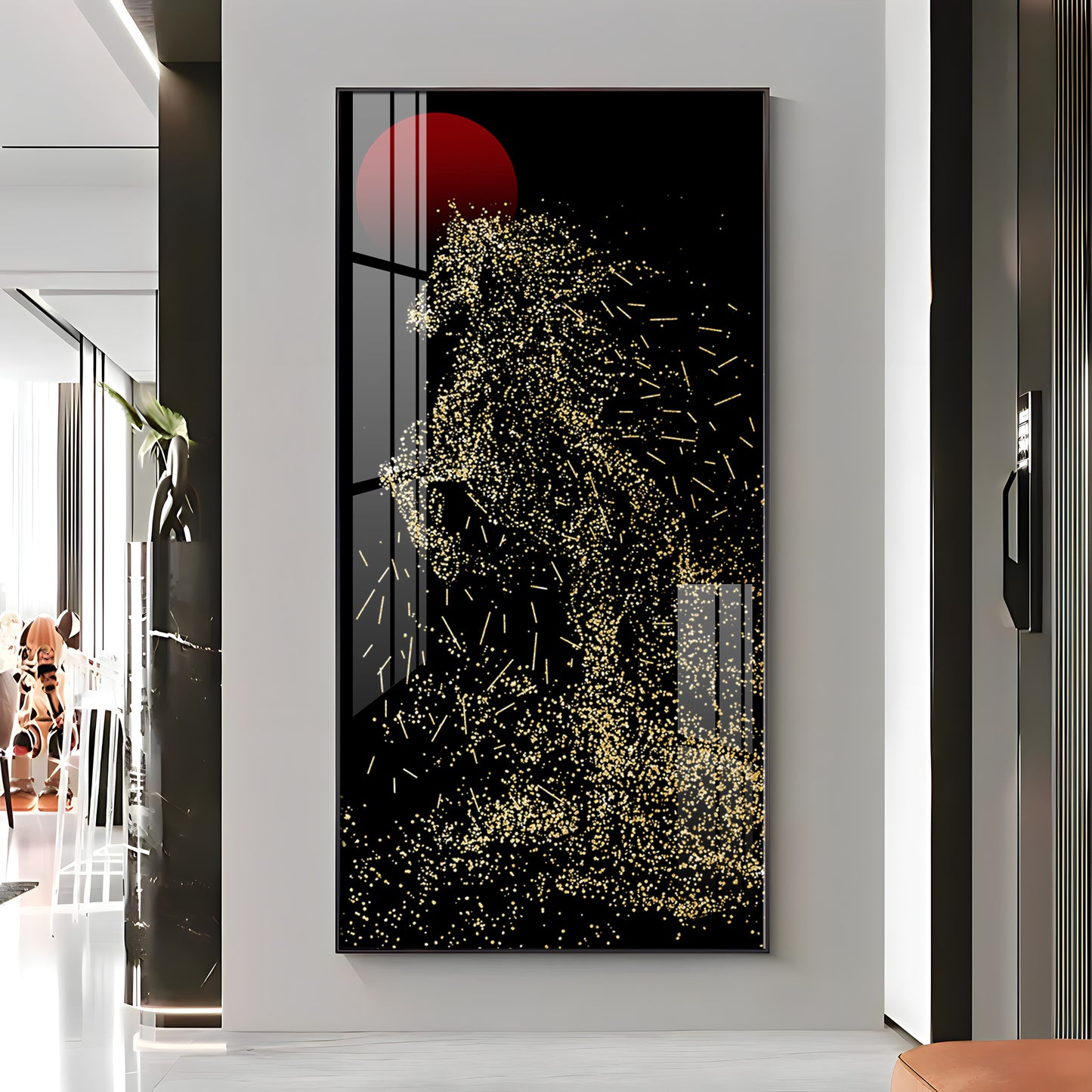 Dazzling Silver Horse Premium Acrylic Vertical Wall Art