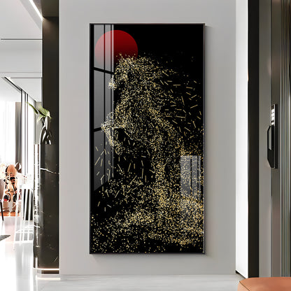 Dazzling Silver Horse Premium Acrylic Vertical Wall Art