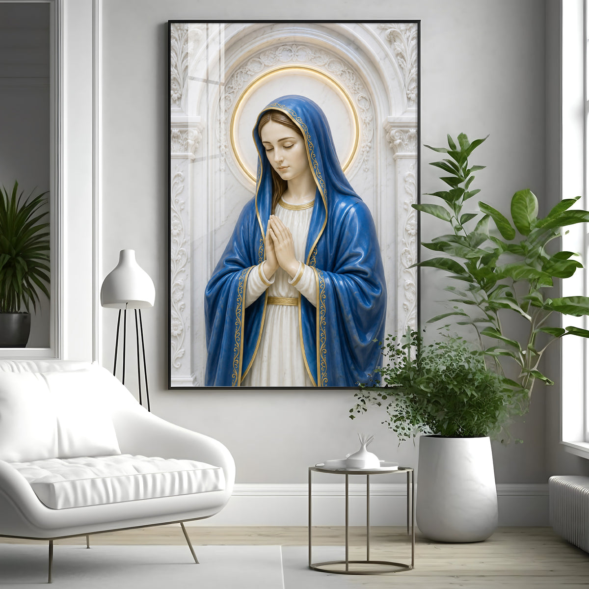 Praying Mother Mary Premium Acrylic Vertical Wall Art