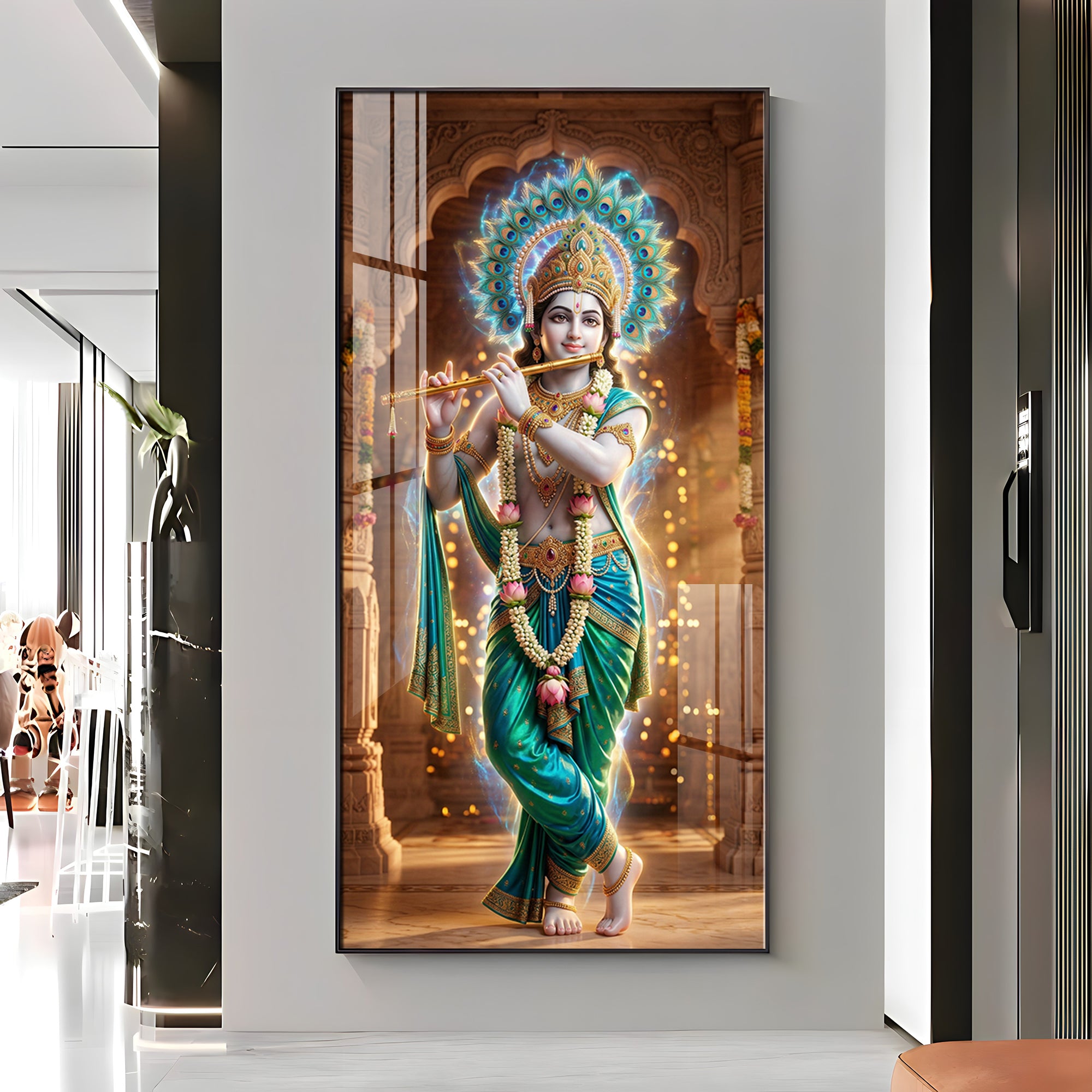 Krishna's Essence High-Definition Premium Acrylic Vertical Wall Art