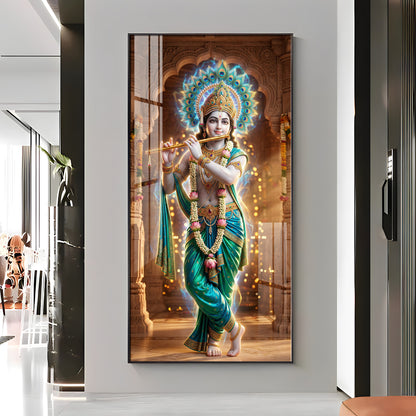 Krishna's Essence High-Definition Premium Acrylic Vertical Wall Art