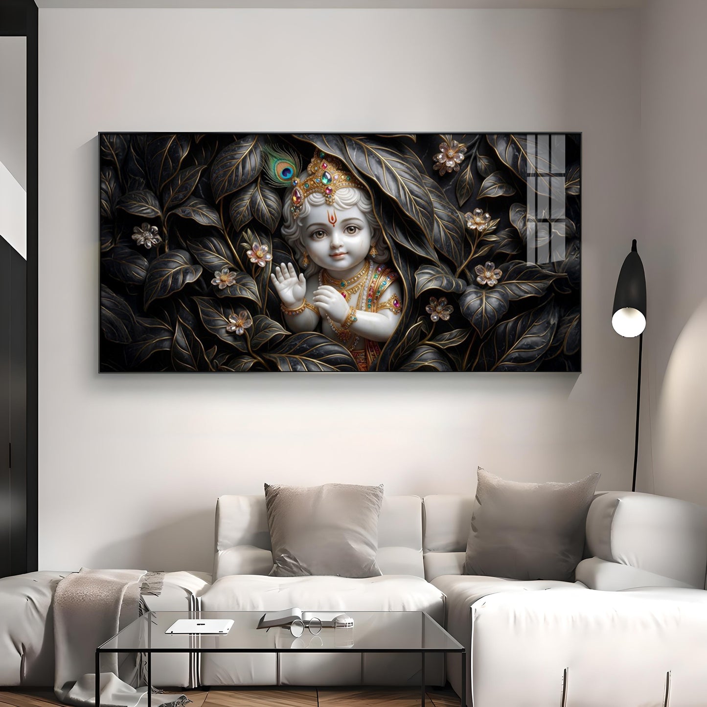 Little Lord Krishna Premium Acrylic Horizontal Wall Art