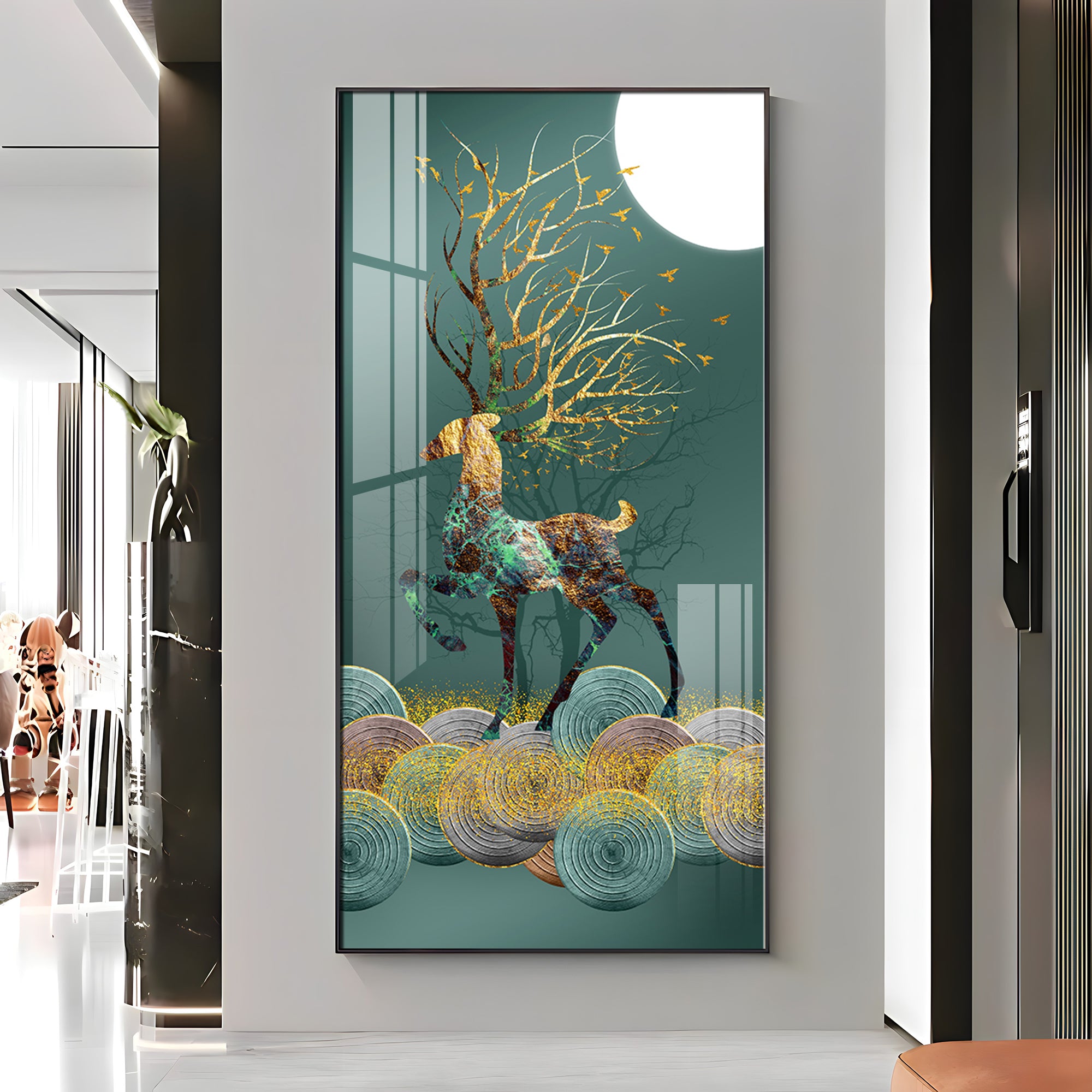Colorful Deer Premium Acrylic Vertical Wall Art
