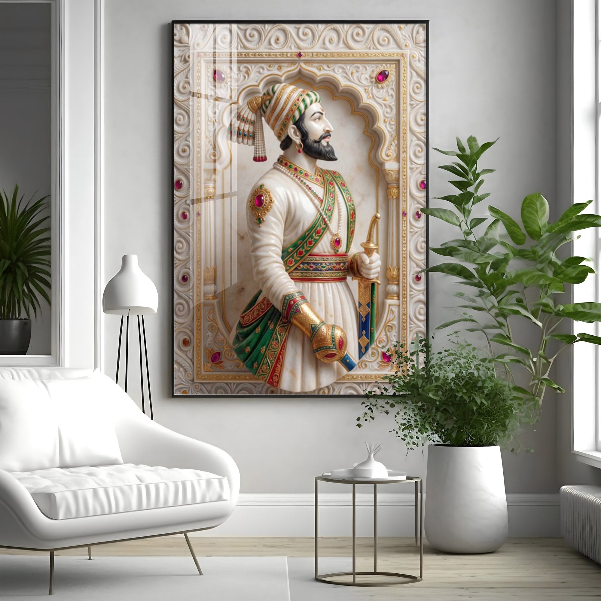 Warrior King Shivaji Maharaj Premium Acrylic Vertical Wall Art