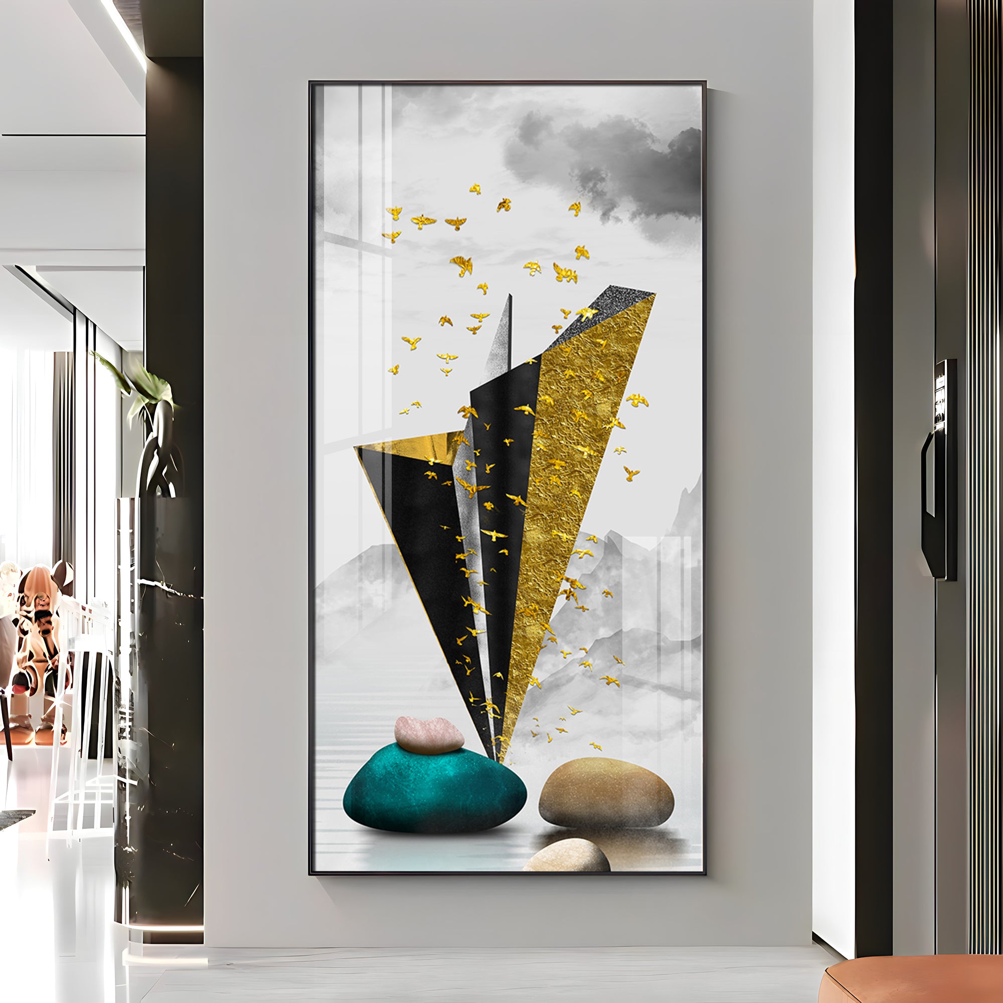 Geometric Minimalist Premium Acrylic Vertical Wall Art
