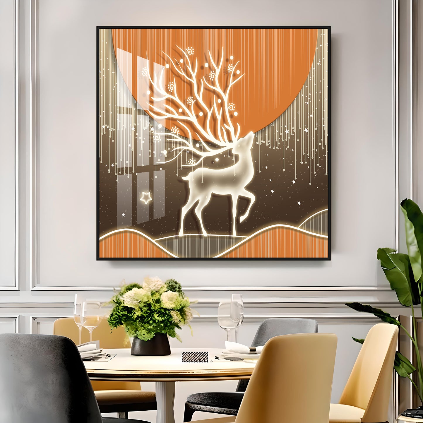 Nature & Deer Premium Acrylic Square Wall Art