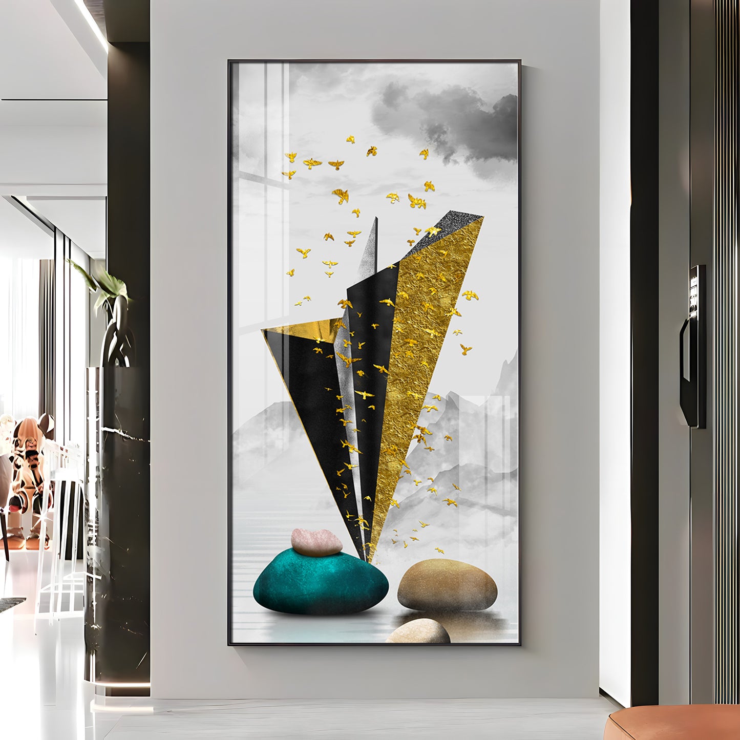 Geometric Minimalist Premium Acrylic Vertical Wall Art