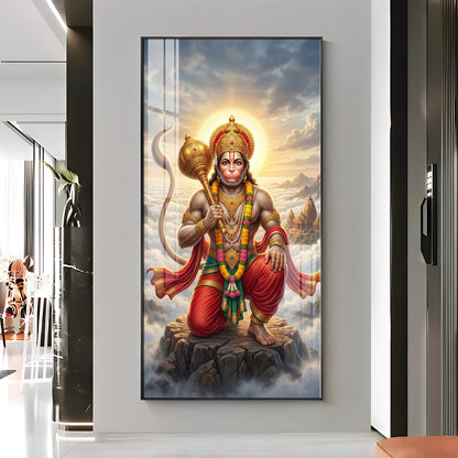 Divine Hanuman Ji Blessing Premium Acrylic Vertical Wall Art