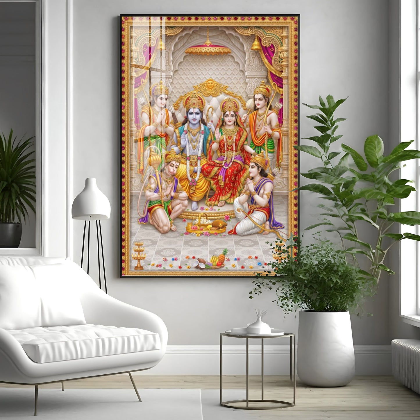 Religious Ram Darbar Premium Acrylic Vertical Wall Art