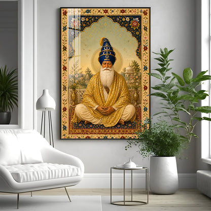 Guru Tegh Bahadur Ji Meditative Grace Premium Acrylic Vertical Wall Art