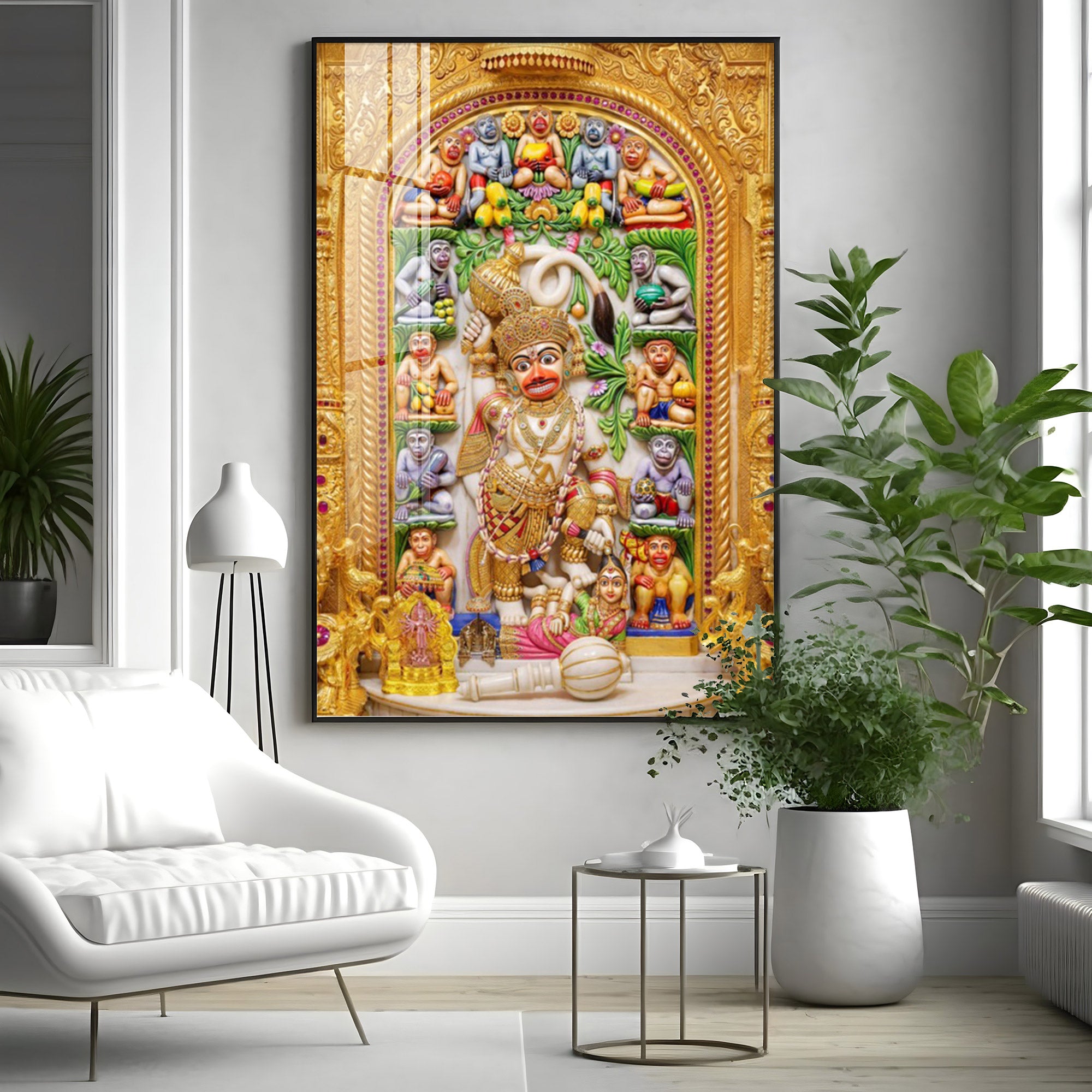 Divine Shri Kashtbhanjande hanuman Ji Premium Acrylic Vertical Wall Art