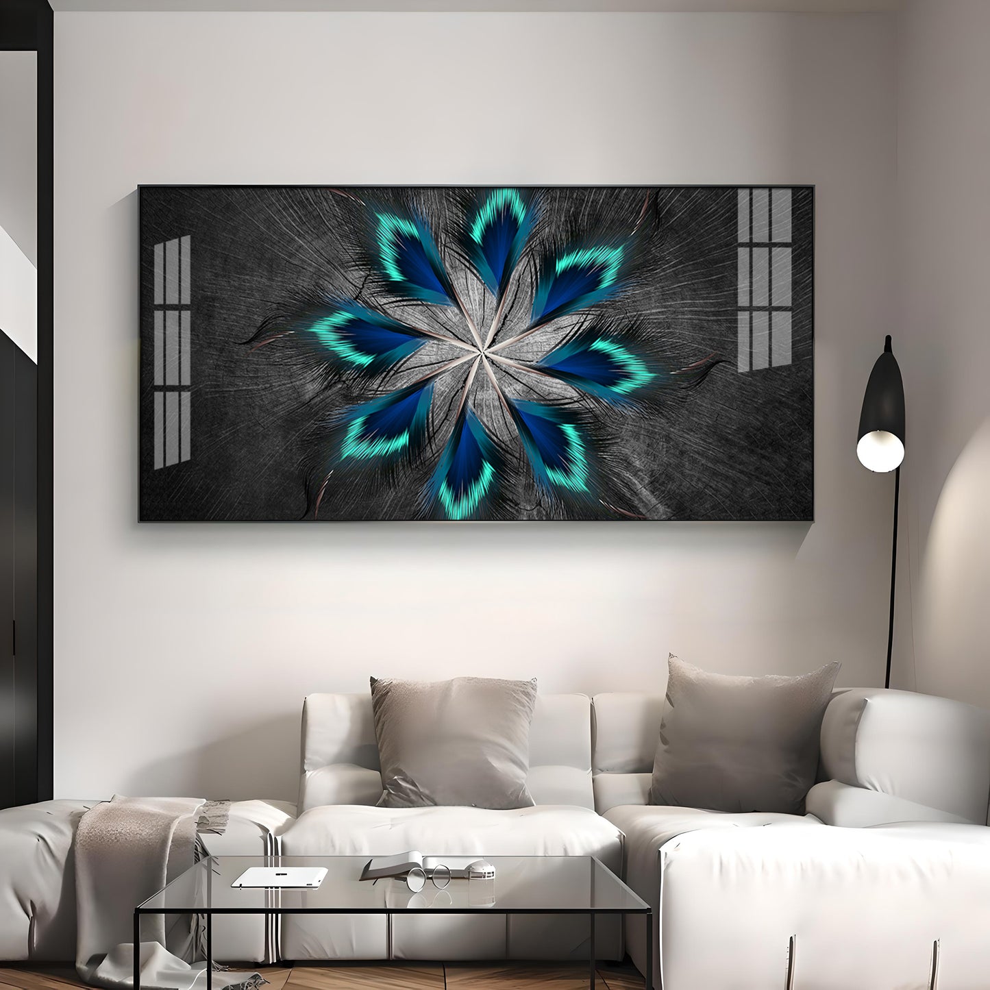 Stylish Modern Feather Premium Acrylic Horizontal Wall Art