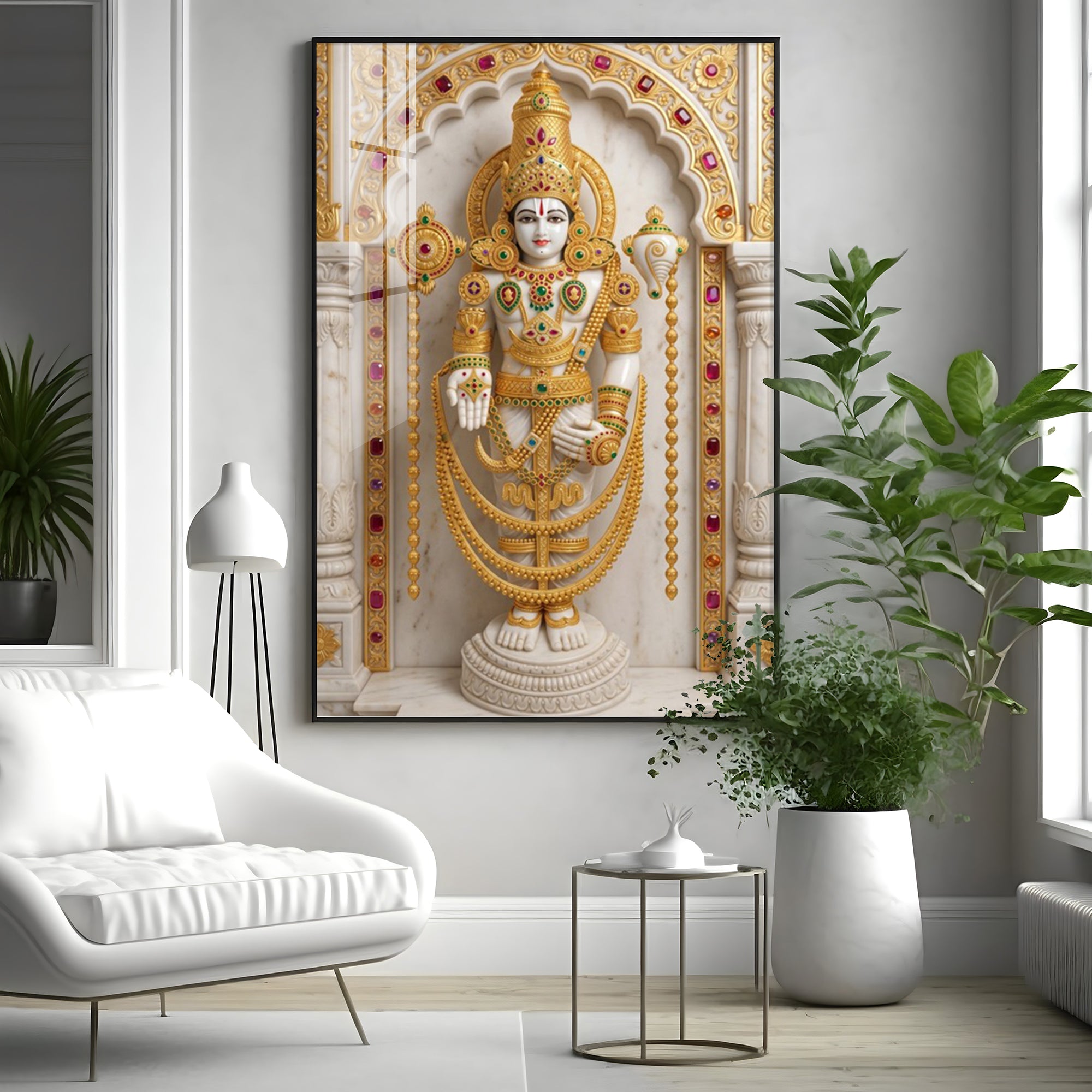 Divine Lord Venkateswara Premium Acrylic Vertical Wall Art