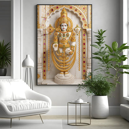 Divine Lord Venkateswara Premium Acrylic Vertical Wall Art