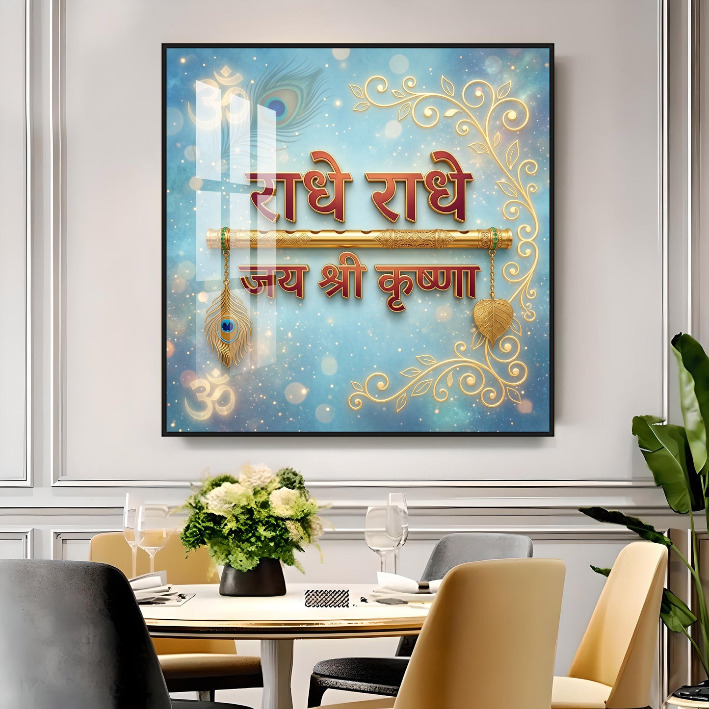 Radhe Radhe Premium Acrylic Square Wall Art