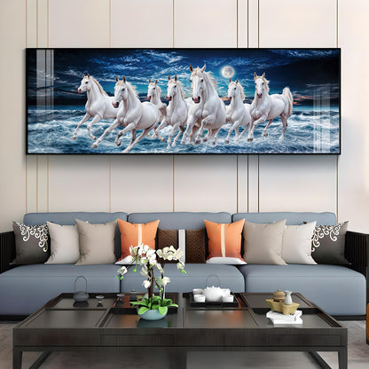 High-Quality Vastu Seven Running Horse Premium Acrylic Horizontal Wall Art