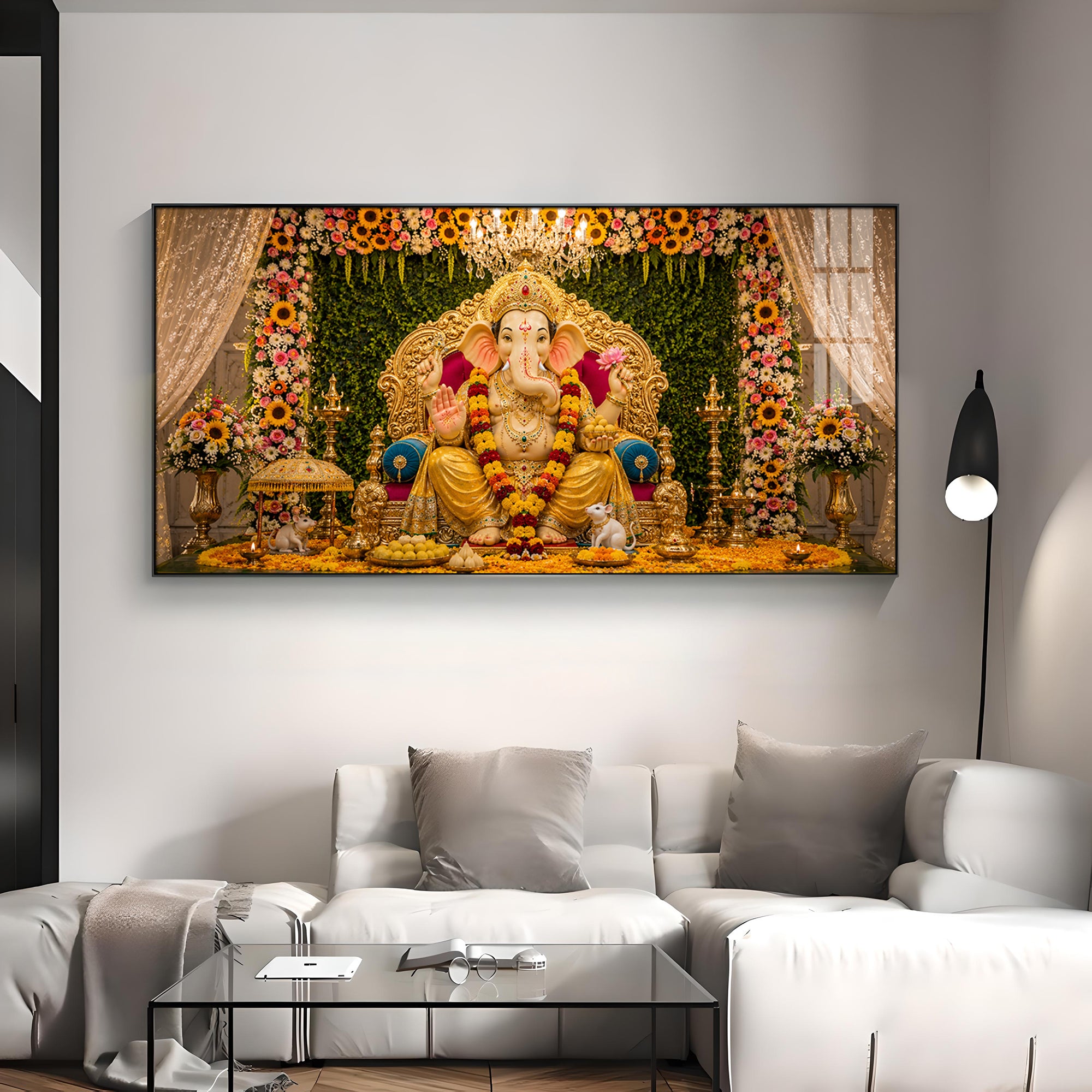 Shri Vighnaharta Premium Acrylic Horizontal Wall Art