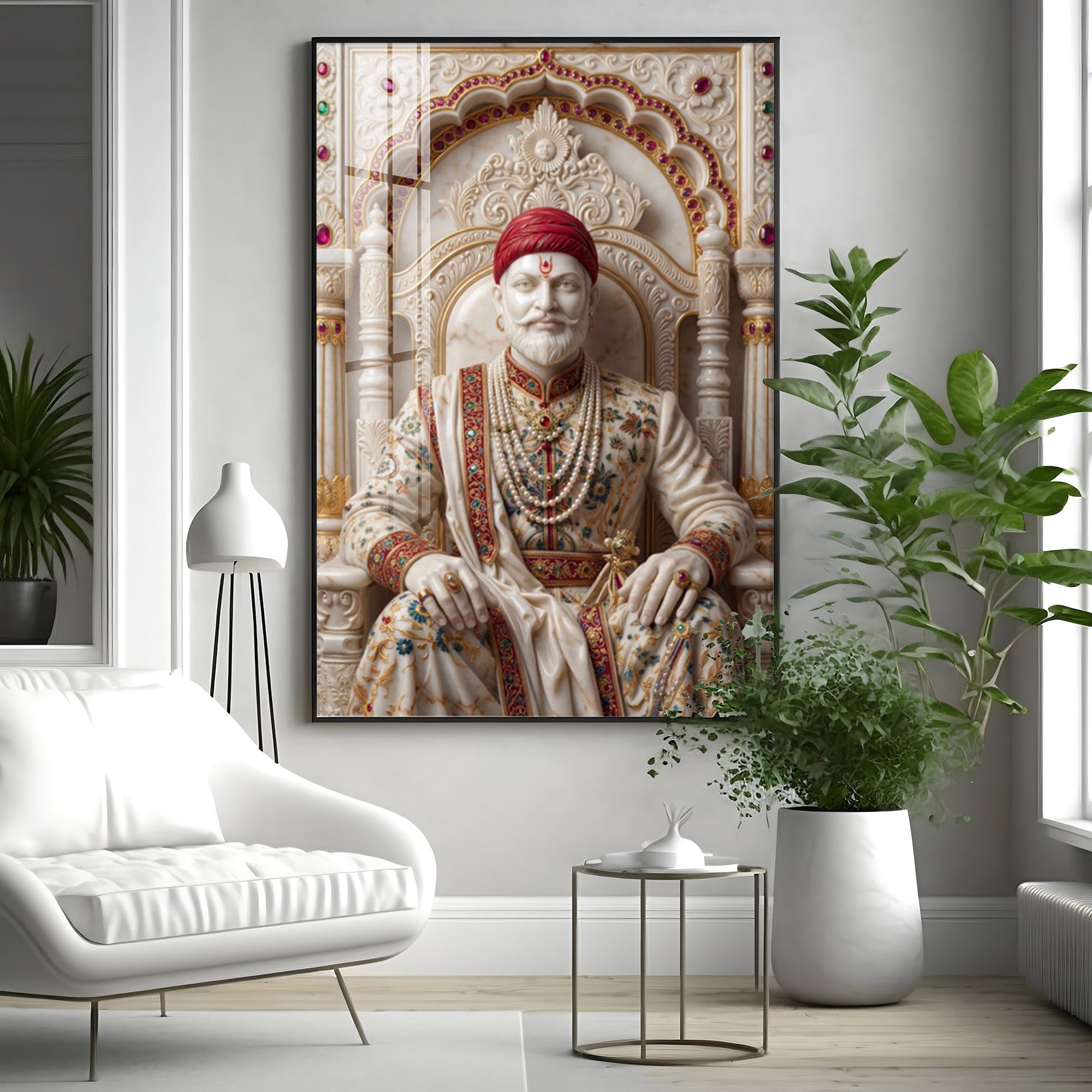 Royal Chhatrapati Shivaji Maharaj Premium Acrylic Vertical Wall Art