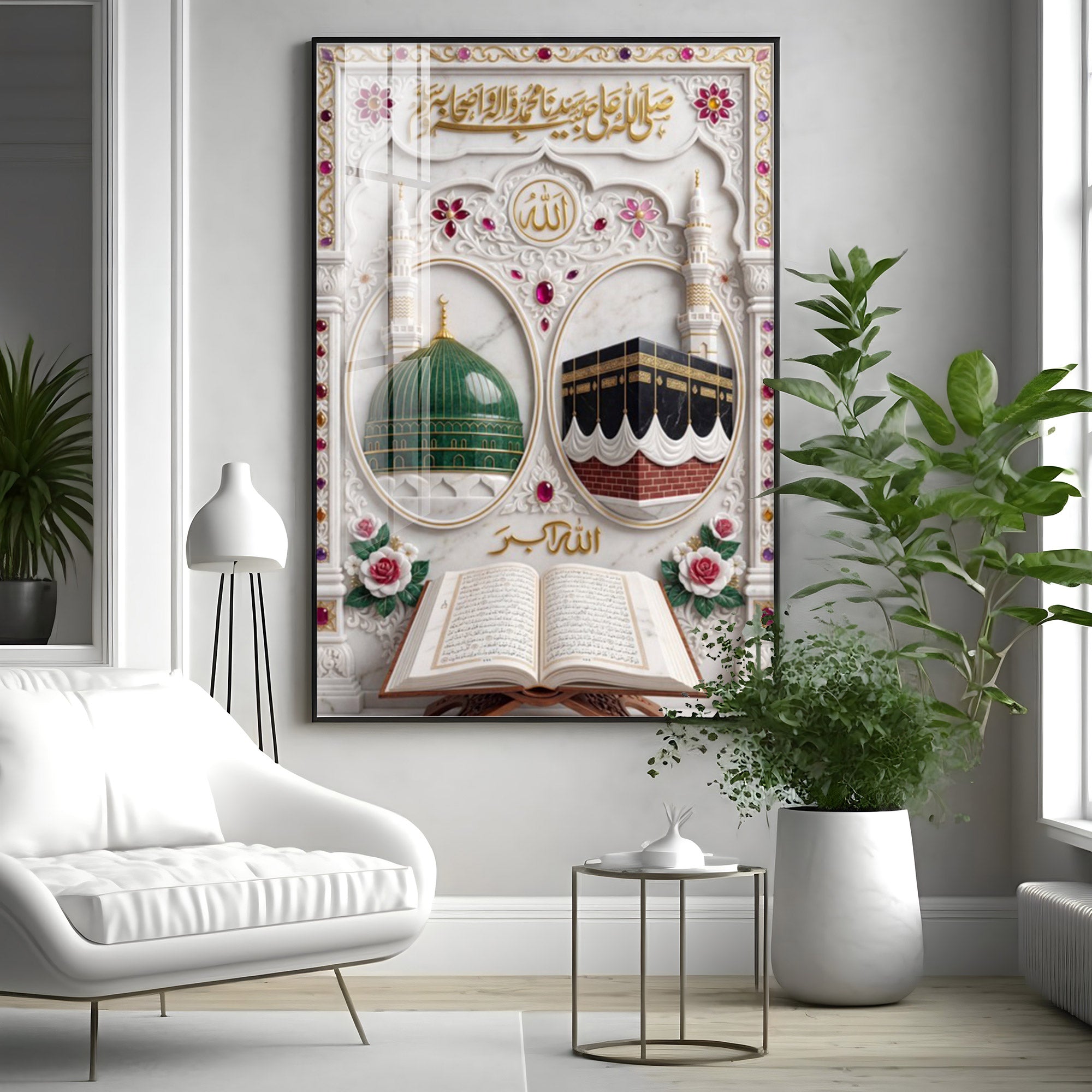 The Kaaba and The Mosque Premium Acrylic Vertical Wall Art