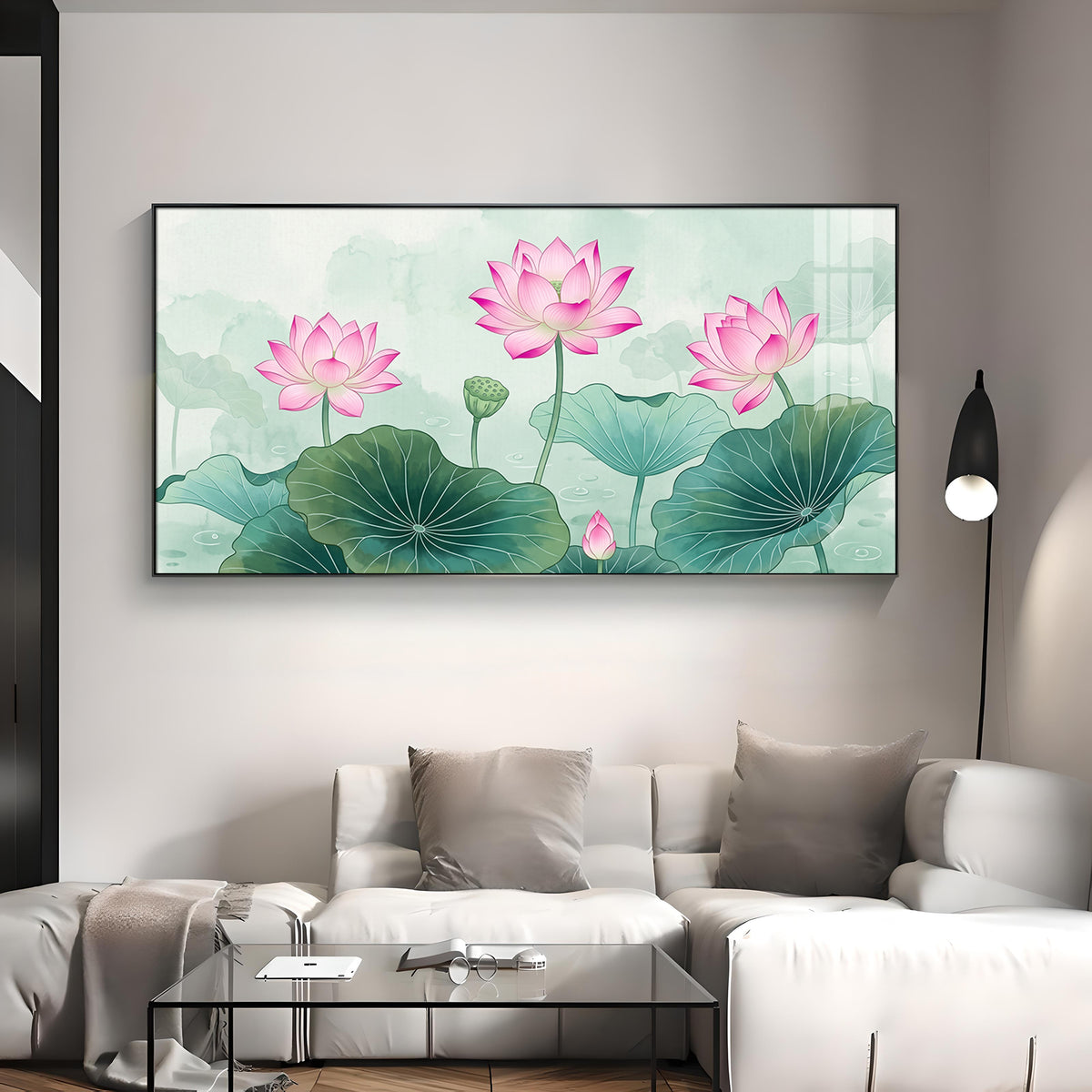 Lotus Flower Premium Acrylic Horizontal Wall Art