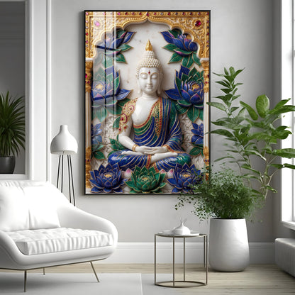 Radiance of Inner Peace of Buddha Premium Acrylic Vertical Wall Art