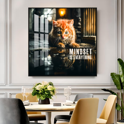 Mindset Is Everything Motivational Premium Acrylic Square Wall Art