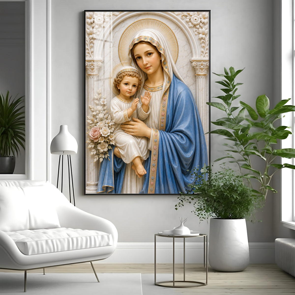 Divine Mother Mary Premium Acrylic Vertical Wall Art