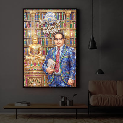 Dr. Bhimrao Ambedkar Ji Modern Luxury Backlight Vertical Wall Art