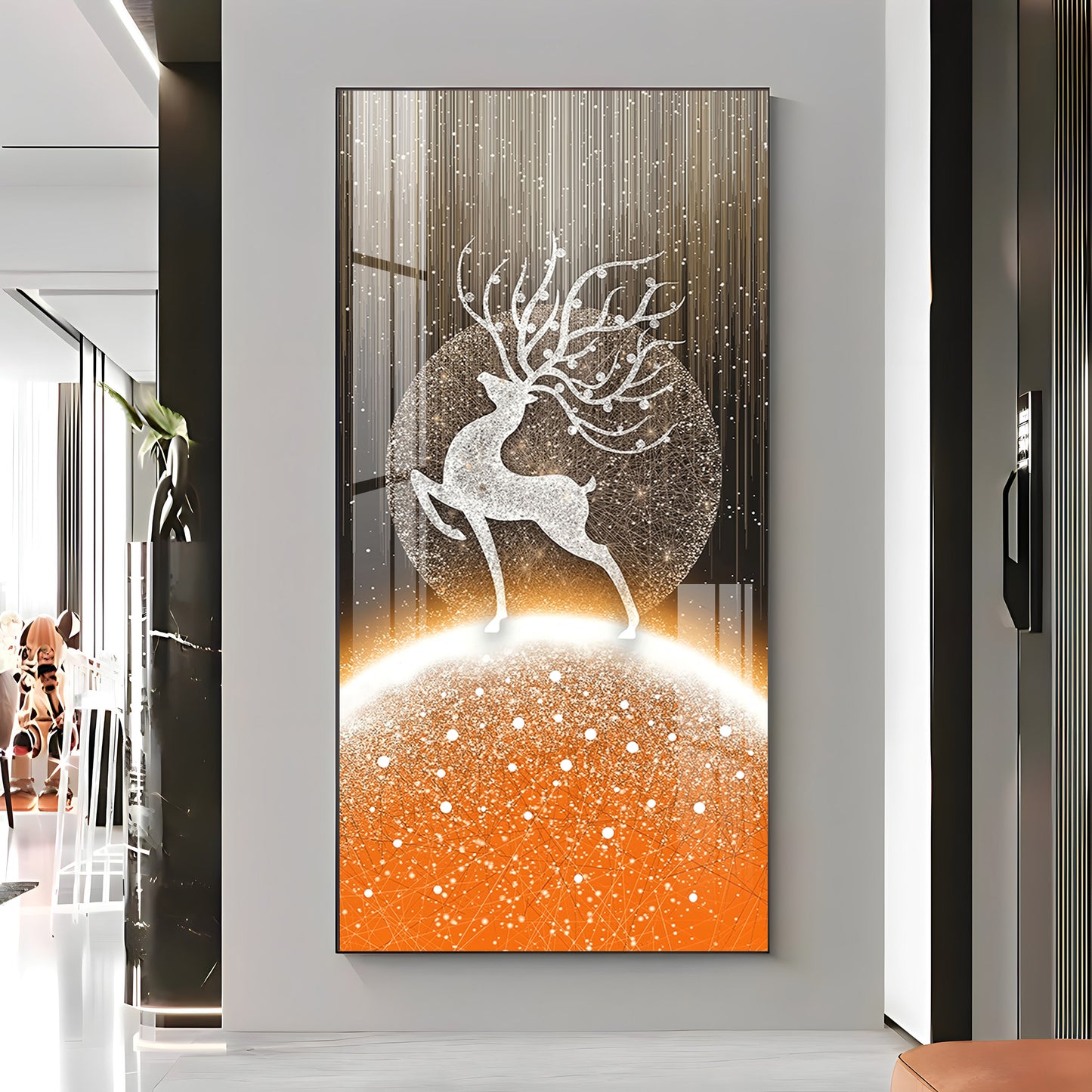 Majestic White Deer Premium Acrylic Vertical Wall Art