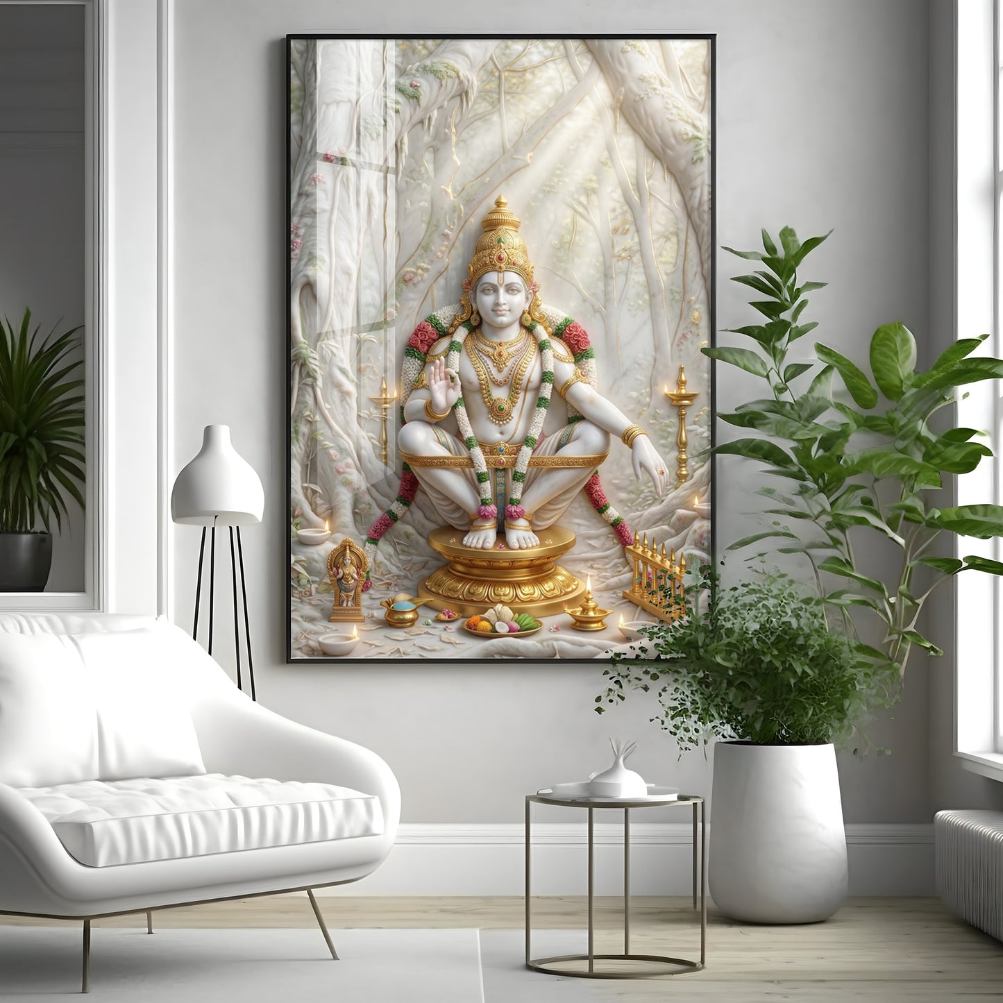 Hindu deity Ayyappan Ji Premium Acrylic Vertical Wall Art