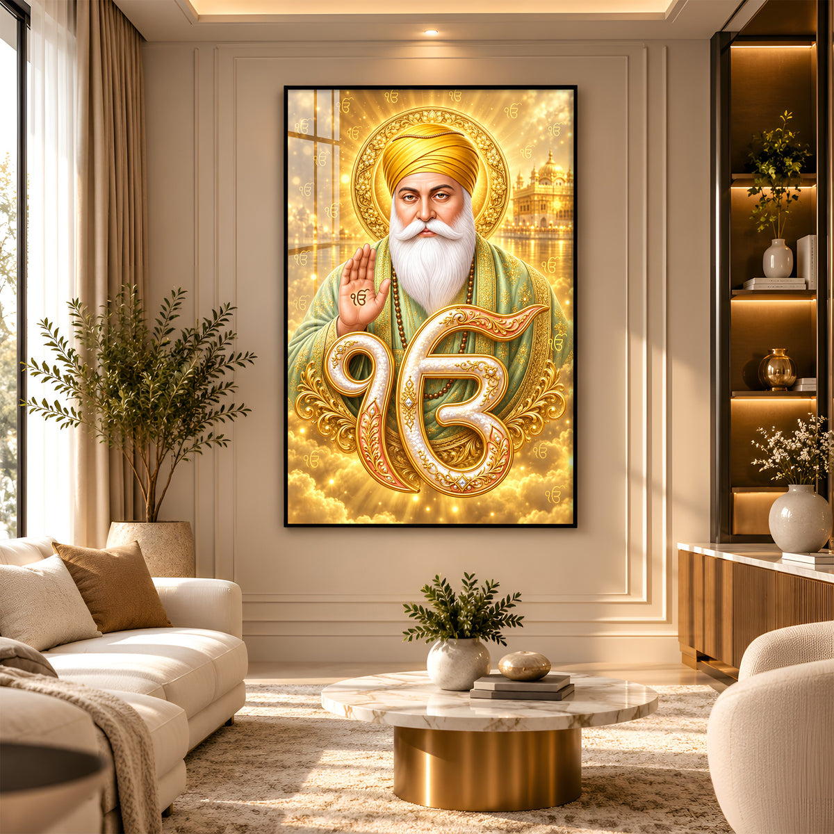 Divine Sri Guru Nanak Dev Ji Premium Acrylic Vertical Wall Art