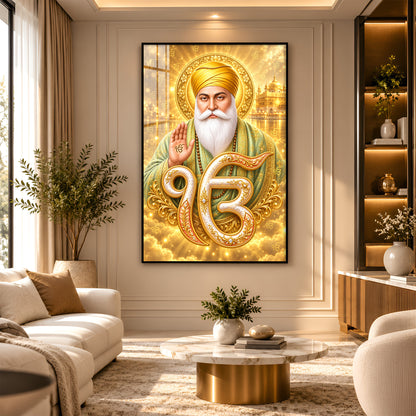 Divine Sri Guru Nanak Dev Ji Premium Acrylic Vertical Wall Art