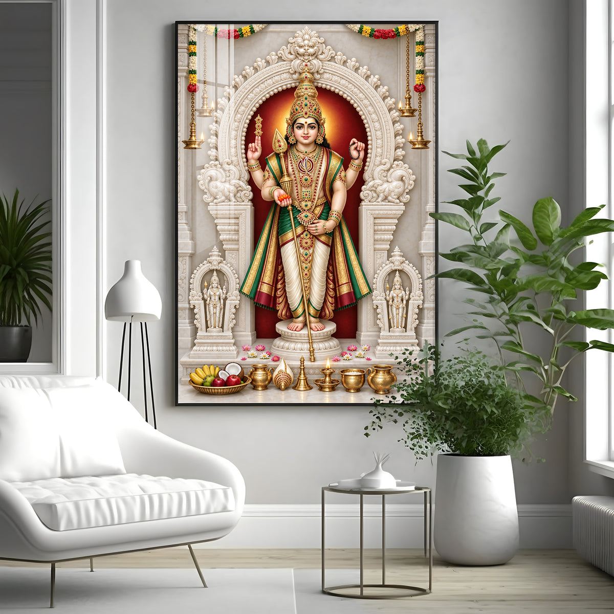Murugan With Vel Premium Acrylic Vertical Wall Art