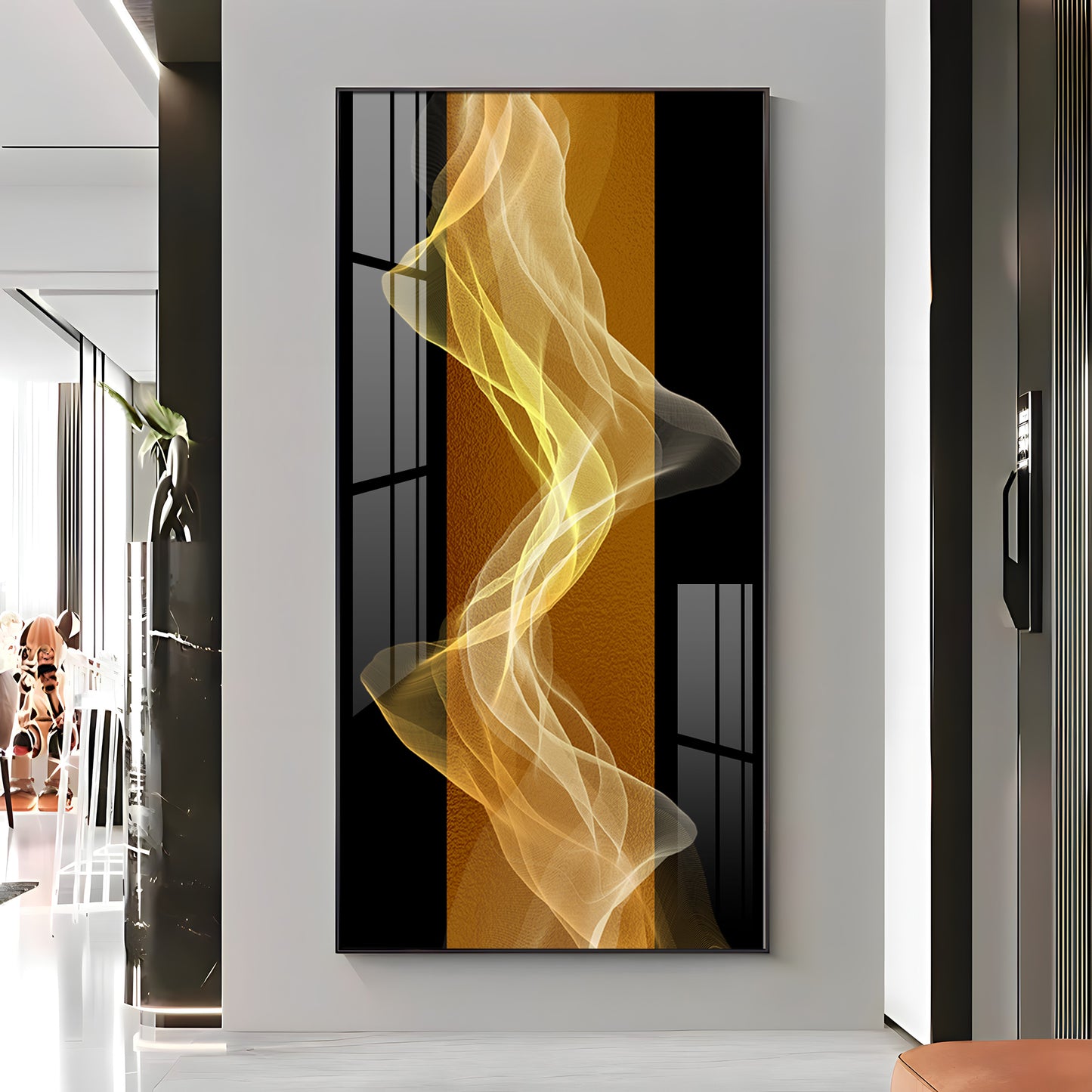 Energetic Etheric Waves Premium Acrylic Vertical Wall Art