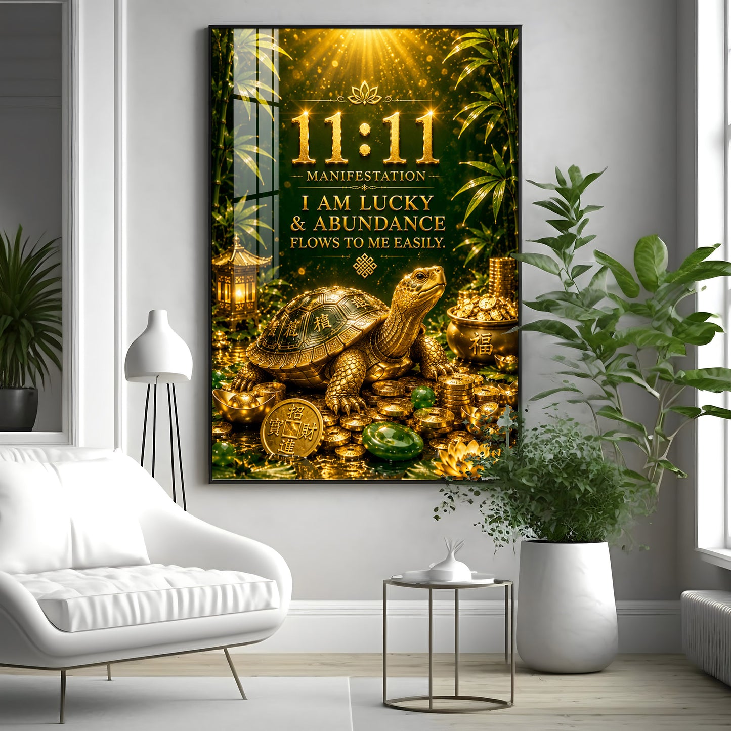 Lucky Tortoise Premium Acrylic Vertical Wall Art