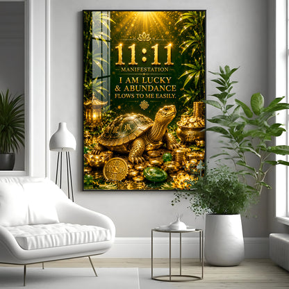 Lucky Tortoise Premium Acrylic Vertical Wall Art