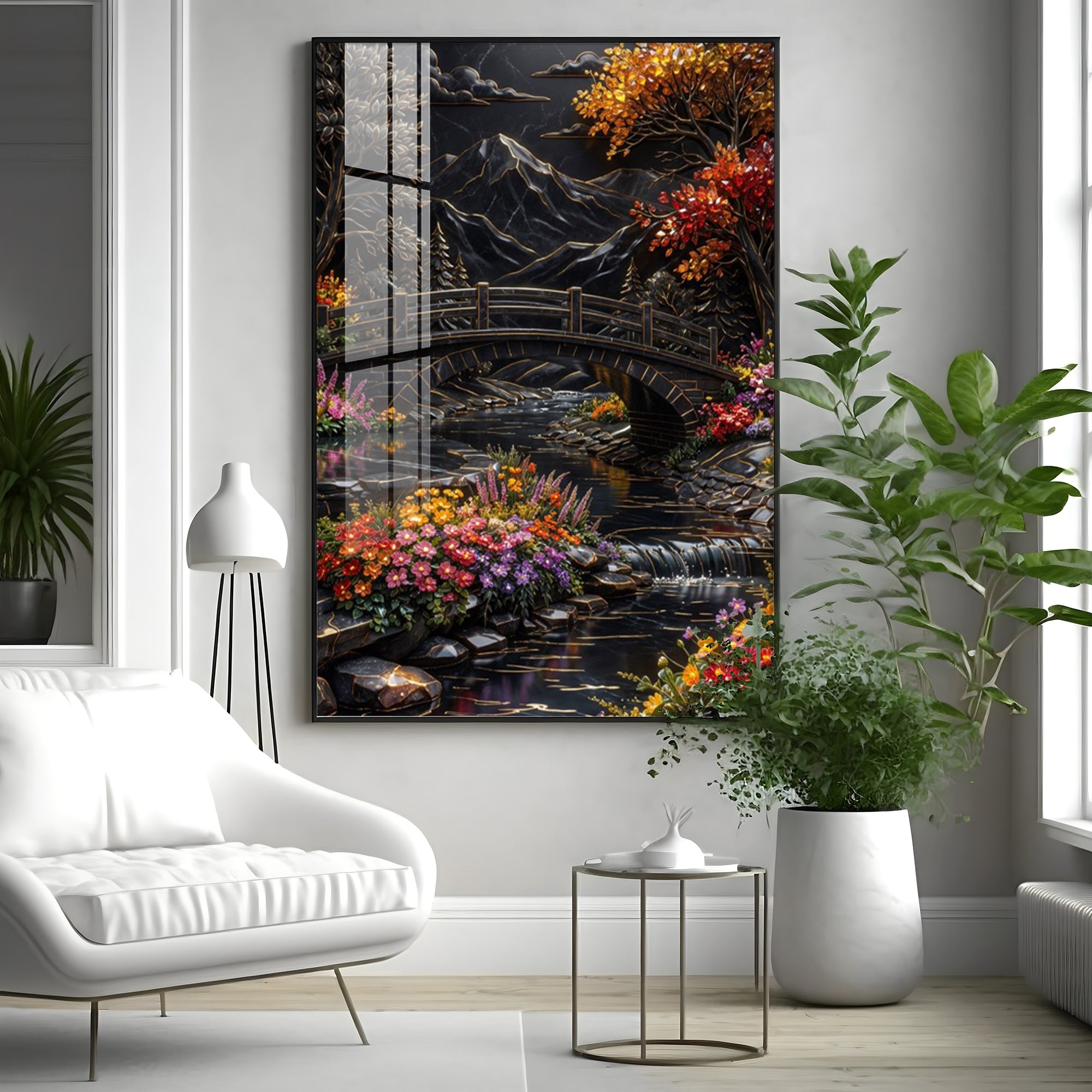 Tranquil Garden Premium Acrylic Vertical Wall Art