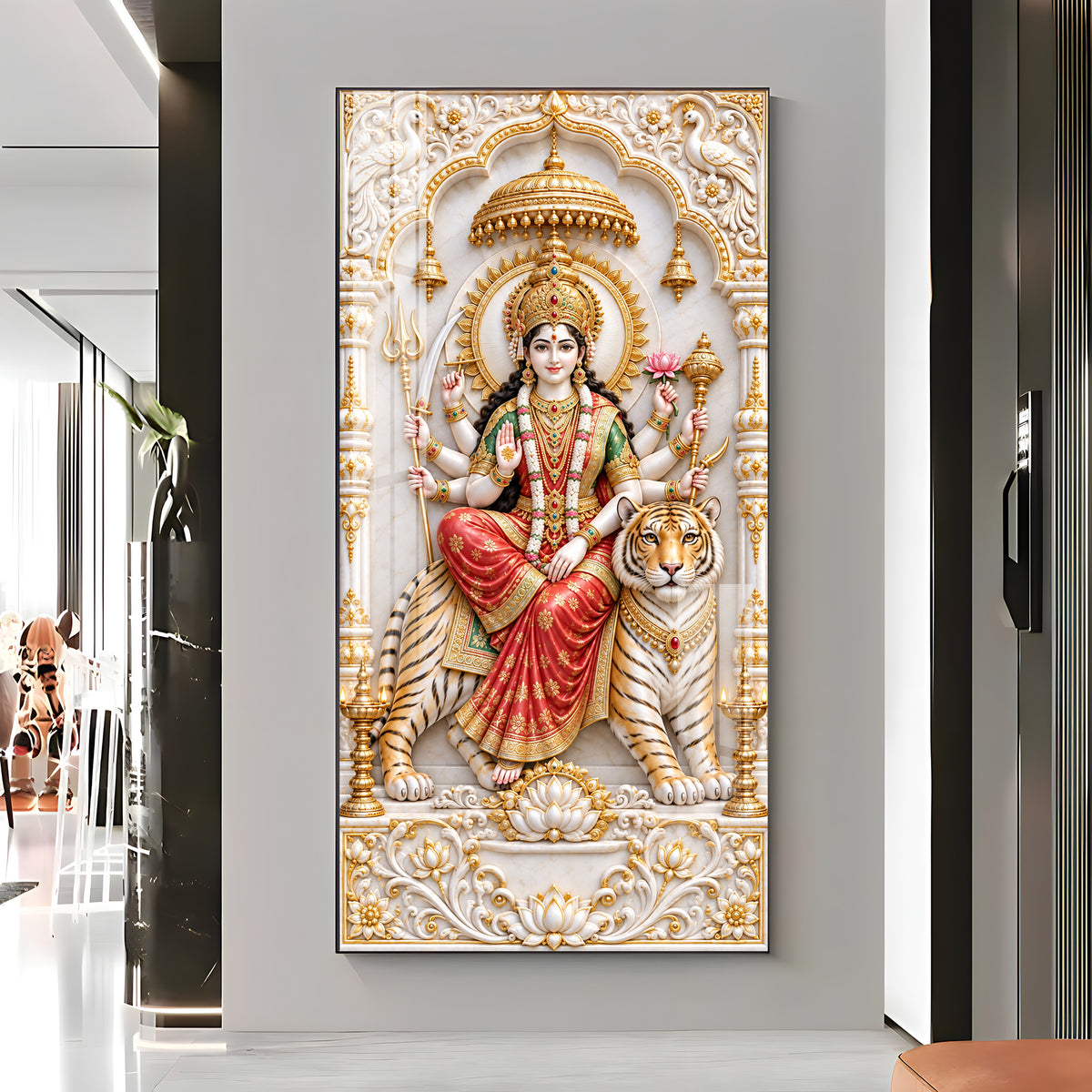 Royal Durga Maa Premium Acrylic Vertical Wall Art