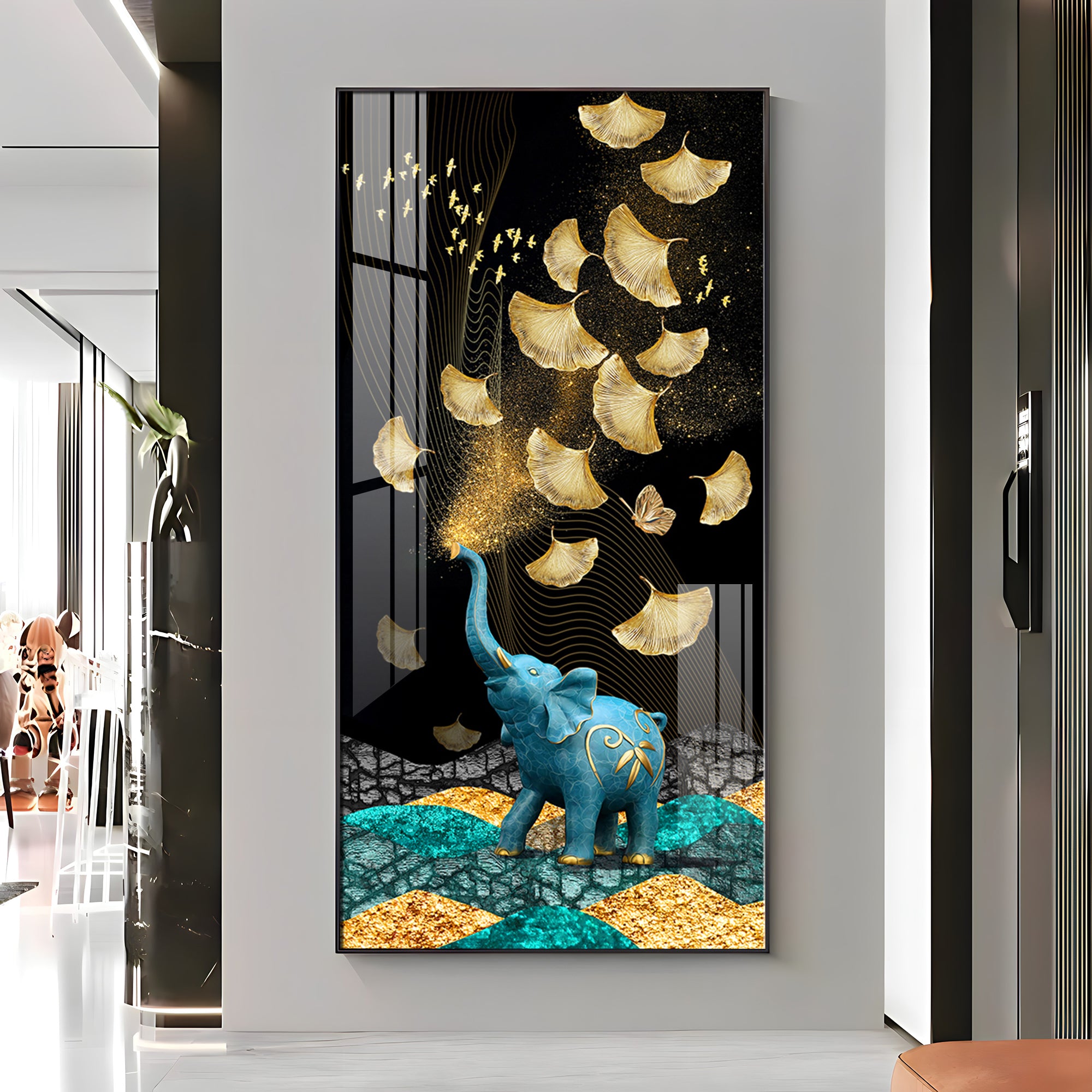 Enchanted Elephant Dreams Premium Acrylic Vertical Wall Art