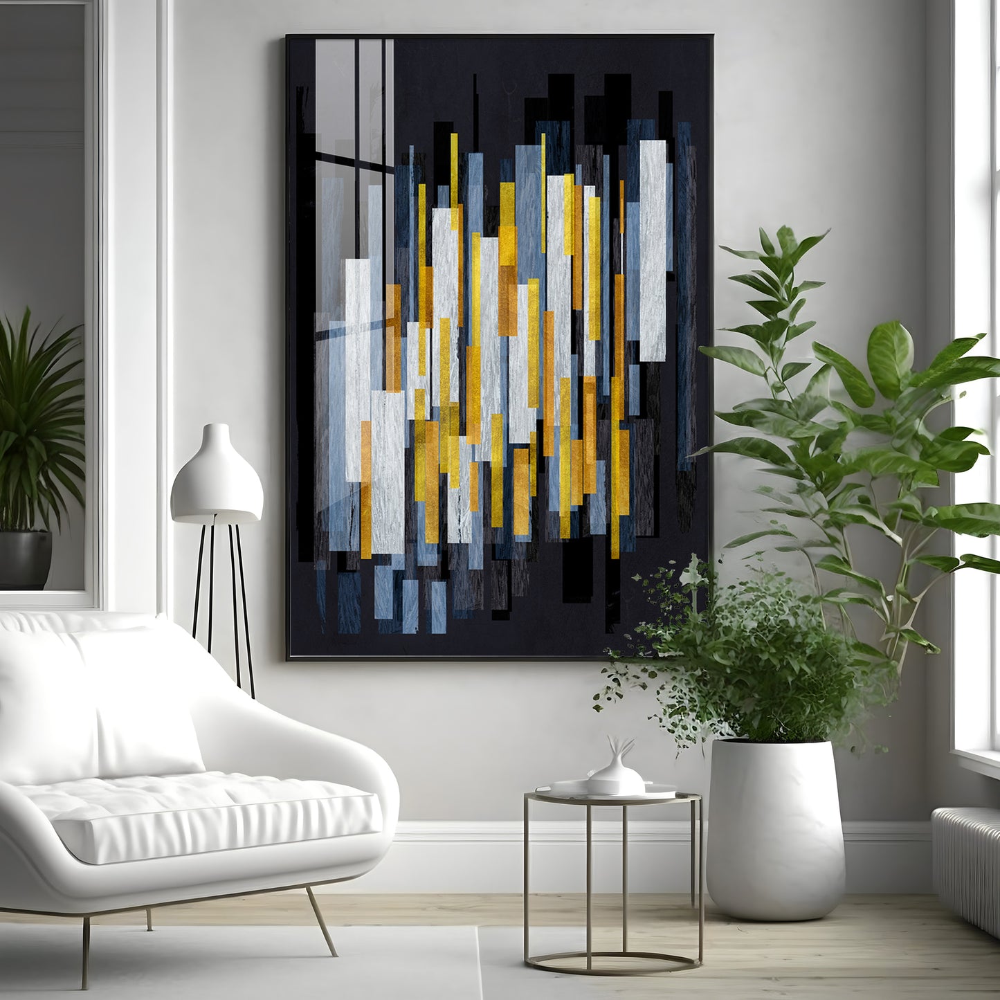 Geometric Fusion Premium Acrylic Vertical Wall Art