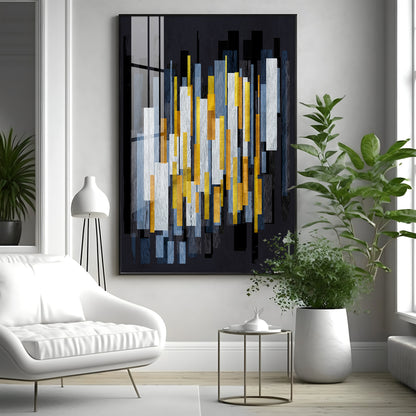 Geometric Fusion Premium Acrylic Vertical Wall Art