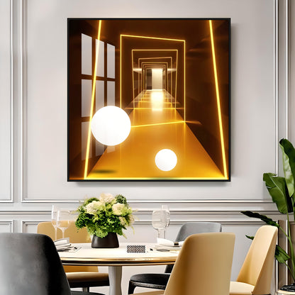 Abstract Dark Hallway Premium Acrylic Square Wall Art