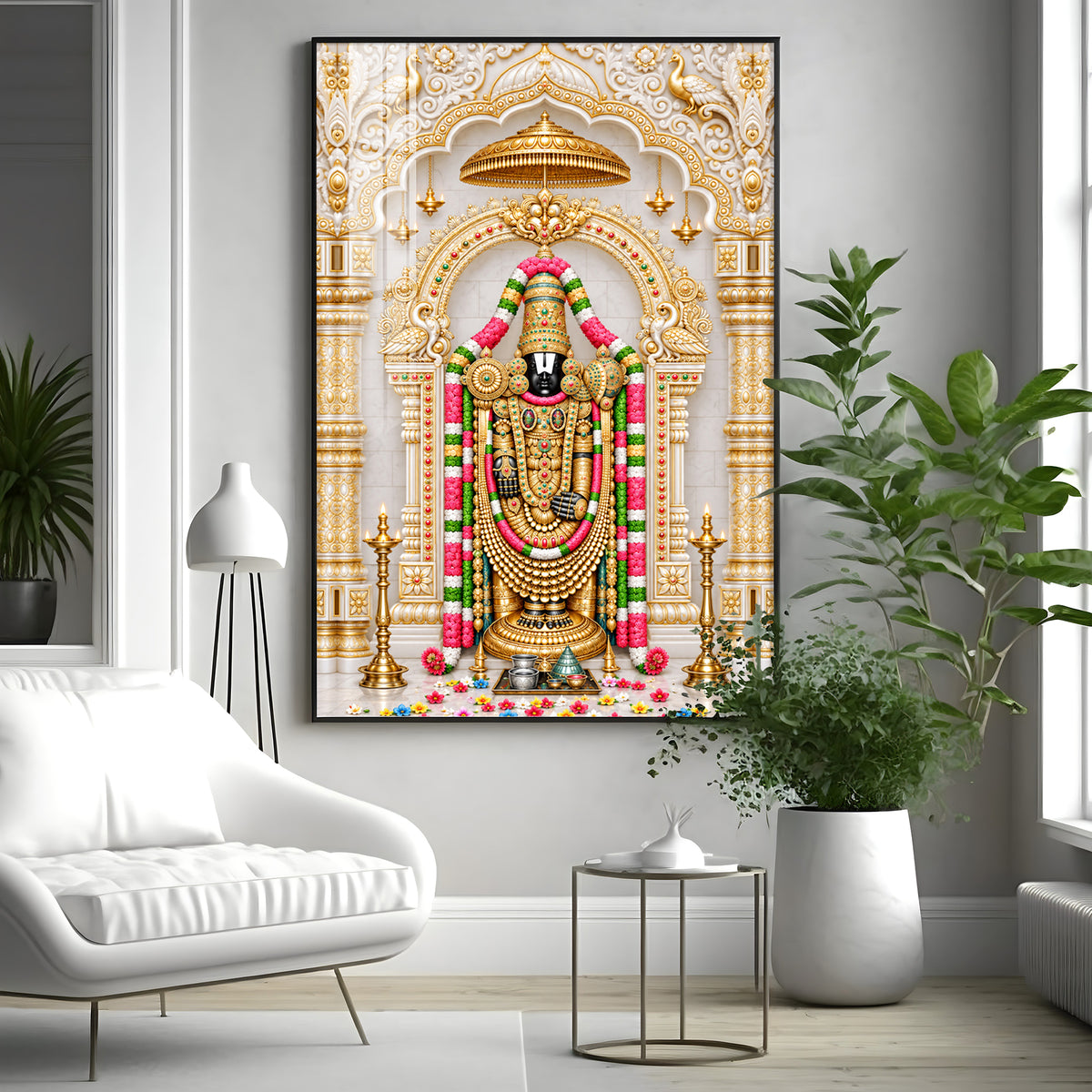 Spiritual Tirupati Balaji Premium Acrylic Vertical Wall Art