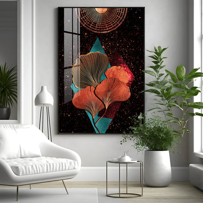 Floral Sunburst Premium Acrylic Vertical Wall Art
