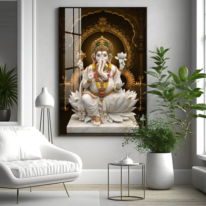 Vighnaharta ganesh Ji Premium Acrylic Vertical Wall Art
