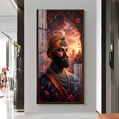 Divine Tenth Sikh Guru Gobind Singh Ji Premium Acrylic Vertical Wall Art