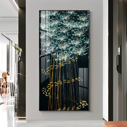Fishes With Flowers Premium Acrylic Vertical Wall Art