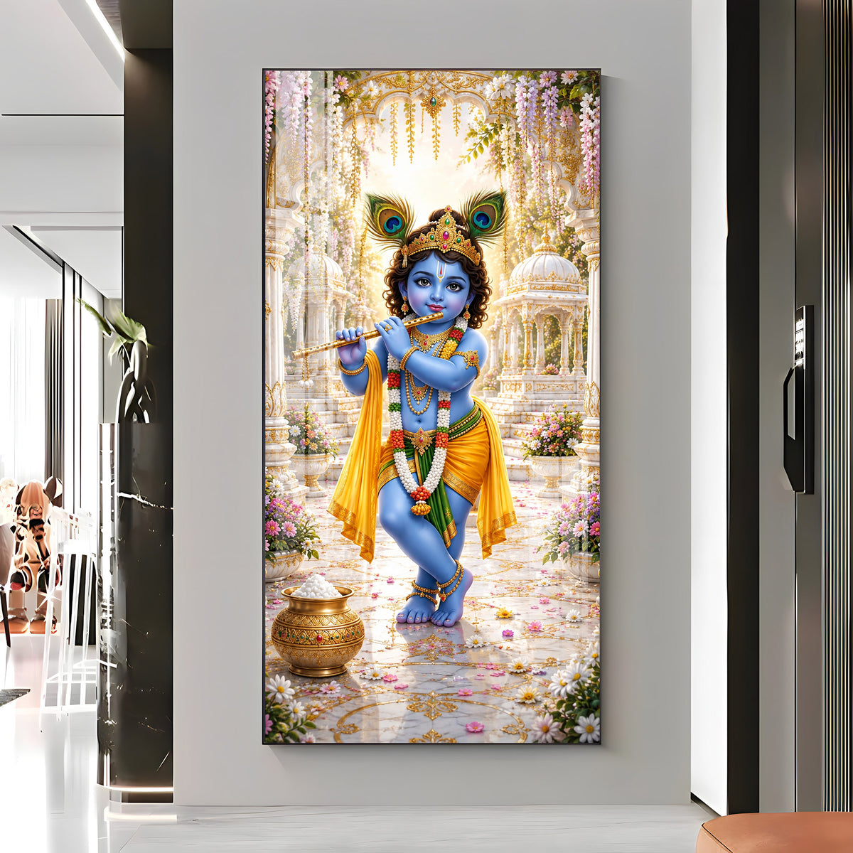 Divine Baal Gopal Premium Acrylic Vertical Wall Art