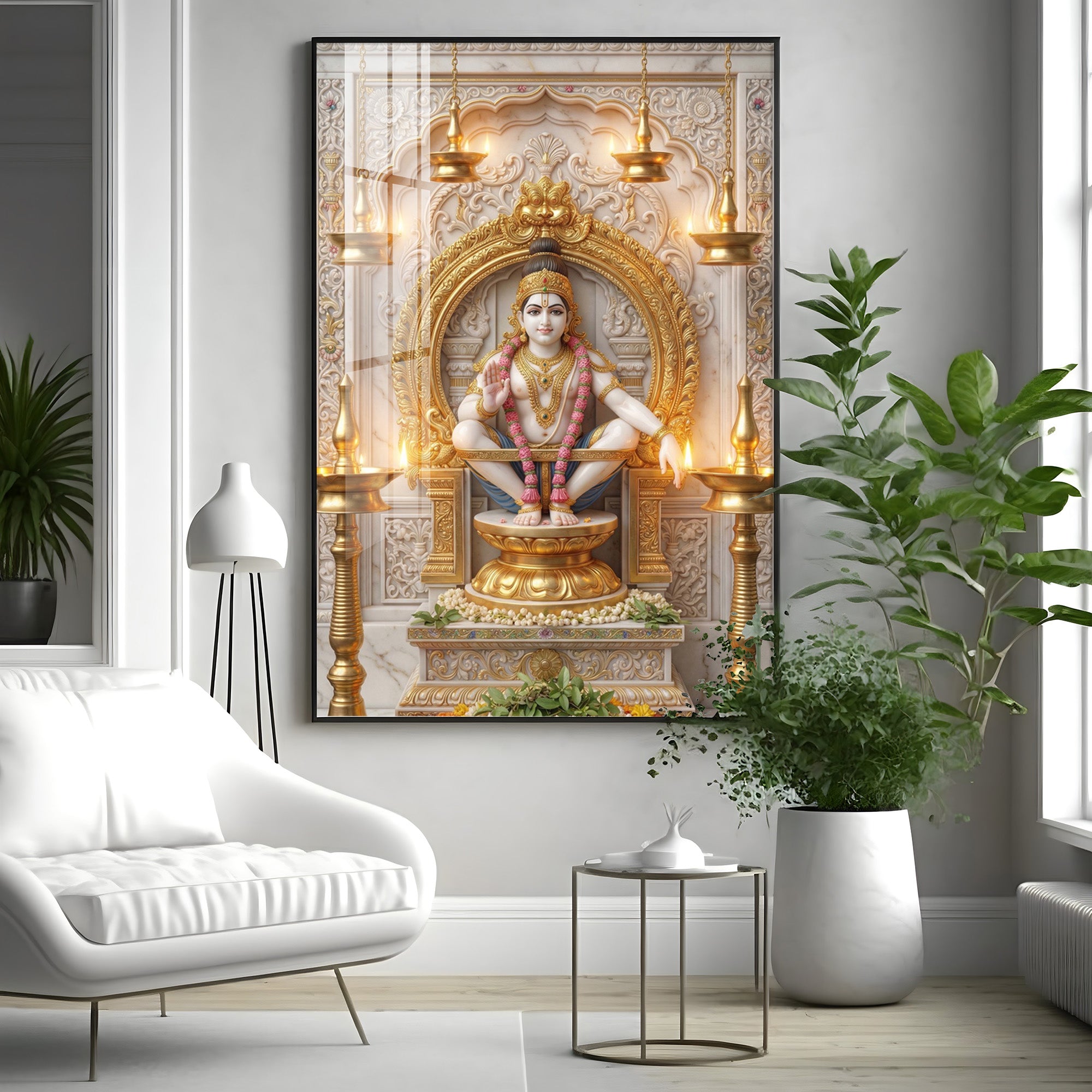 Deity Lord Ayyappan Premium Acrylic Vertical Wall Art
