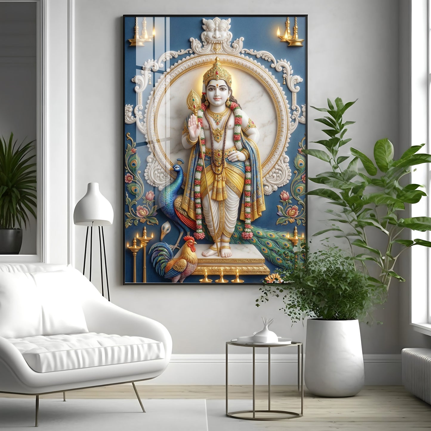 Hindu Deity Murugan Premium Acrylic Vertical Wall Art